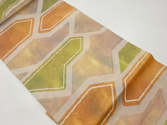 JAPANESE KIMONO / VINTAGE NAGOYA OBI / WOVEN ABSTRACT PATTERN